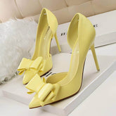 Bow Detailed Stiletto High Heels EU 33 / Yellow / 10.5CM